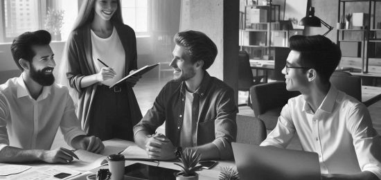 Collaboration dans un centre de Coroking BLACK OFFICE de Bruxelles